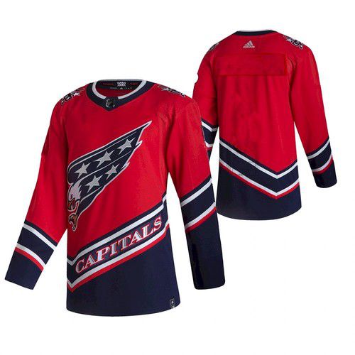Cheap Men Washington Capitals Blank red NHL 2021 Reverse Retro jersey